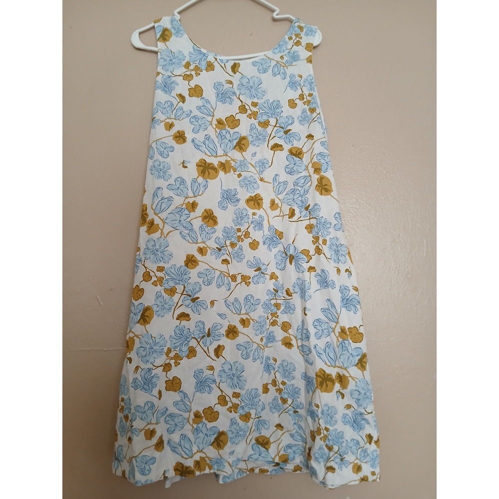 Joie Dress Large Linen Floral Cut Out Beach Cruise Resort Bohemian Cottage Boho